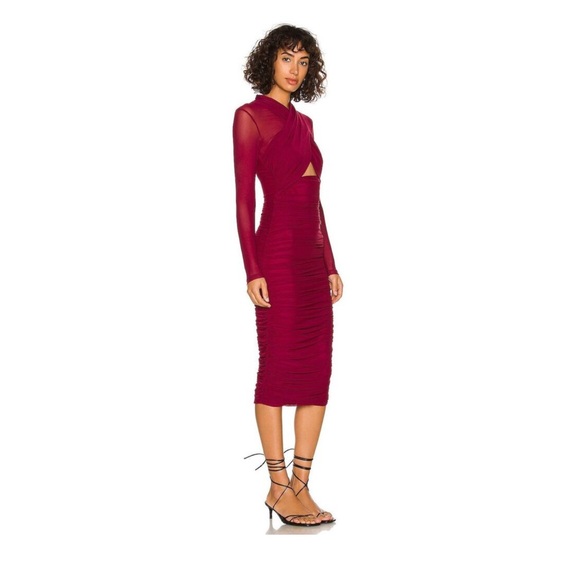 Bardot Aliyah Dress in Burgundy - Picture 2 of 13